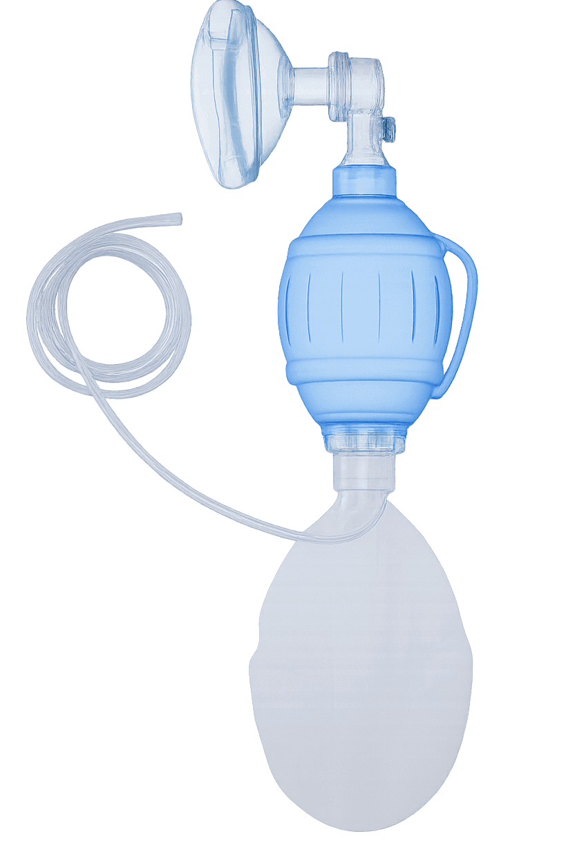 Ручний реанімаційний мішок без PEEP адаптера з маскою Crystal (Medium) для дорослих КМ-806AN